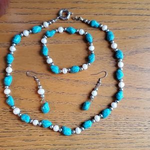 Turquoise jewelry 4 piece set